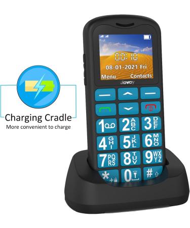 Uleway Senior Cell Phone - Large Button Dual SIM SOS No Contract - Perfect GSM Phone for Pensioners - Includes Charging Station - Blue - Buy Online on GoSupps.com