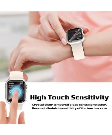 2 Pack Apple Watch Series 8/7 45mm Case & Screen Protector - Clear Hard PC Bumper with Tempered Glass Film - Anti-Scratch & Ultra-Thin Cover by EWUONU - Buy Online on GoSupps.com