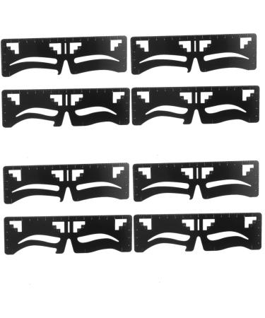 Ipetboom 8 Pcs Eyebrow Ruler Eyebrow Card Makeup Tools Eyebrow Shaping Tool Eyebrow Trimming Artifact 16.5X5X0.1CMx4pcs Blackx4pcs