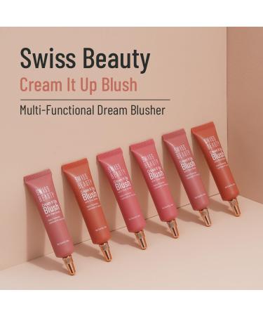 S w iss B e auty Cream It Up Blusher | Highly Pigmented | Long-lasting | Buildable & Blendable | All Skin Types | Shade- Cheek-O-Pink 10ml - Buy Online on GoSupps.com