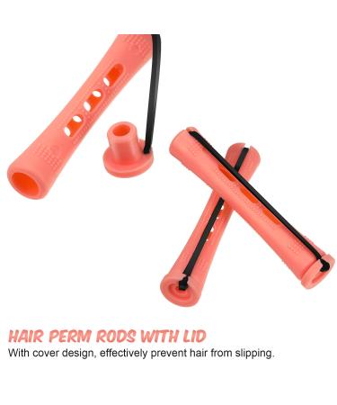 60 Slipproof Hair Permanent Wave Sticks - Cold Wave Rods for Short Curls | Orange 0.5 Inches | Durable Plastic & Elastic Bands - Buy Online on GoSupps.com