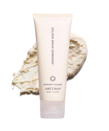 ARCONA Golden Grain Gommage - Retinol Glycolic Acid Aloe Vera Olive Fruit Oil + Vitamin E Cleanses Exfoliates Tones + Brightens 3.4 oz. Made In The USA