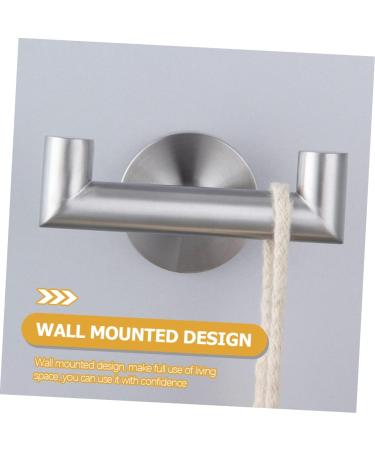 Alipis 3pcs Coat Hook Hooks for Hanging Towels Stainless Steel Double Hand Towel Hanger for Wall Bathrobe 9.8x5.8cmx3pcs Silverx3pcs - Buy Online on GoSupps.com
