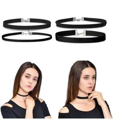 Shop Oralgos Trendy Black Choker Collection - 4 Unique Designs for Fashionable Women | Exquisite Necklaces & Jewelry - Buy Online on GoSupps.com