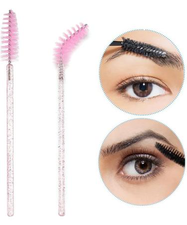 50 PCS Disposable Eyelash Brushes Mascara Wands - Crystal Pink | Makeup Applicator Tool Kit - Buy Online on GoSupps.com