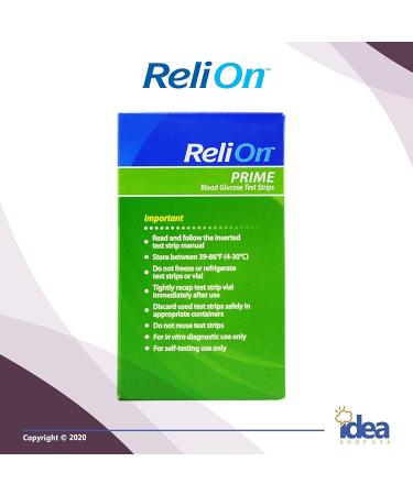 ReliOn Prime Blood Glucose Test Strips 50 Ct (2 Pack) Bundle - Exclusive Look After Your Diabetes Guide Included - Buy Online on GoSupps.com