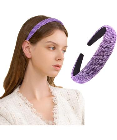 DonLeeving Rhinestone Headband Women Girls Fashion Glitter Headband Purple Cute Hair Hoop Wave Shape Headband Fashion Hair Accessories for Women Girls - Buy Online on GoSupps.com
