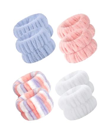 Wrist Bands to Wash Face 8 Pcs Face Wash Wristbands Spa Wrist Washband Face Wash Wristbands Wrist Bands to Wash Face for Prevent Liquid from Spilling Down Your Arms