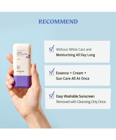 SKINFOOD Berry Moisturizing Sunscreen SPF 50+ PA++++ 1.69fl.oz - Chemical Deep Moisturizing UV Protector with Watery Weightless Texture - Buy Online on GoSupps.com