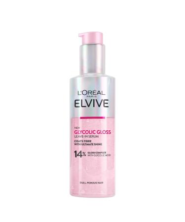 L'Oreal Paris Elvive Glycolic Gloss Leave-In Serum With Gloss Complex and Glycolic Acid Fills and Seals Hair Fibres For Long-lasting Smooth & Shiny Hair Ideal for Dull Hair 150ml