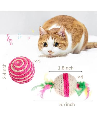 Shengruili Cat Sisal Ball - 8 Eco-Friendly Interactive Cat Toy Balls for Kittens | Durable Sisal Rope | Perfect Pet Playtime - Buy Online on GoSupps.com