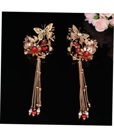 Angoily 1 Pair Vintage Hair Clips Hair Accessory for Women Chinese Style Hair Accessories Metal Tassel Barrettes Hair Barrettes Vintage Decor Hair Decorations Metal Hair Claw Clips Wedding - Buy Online on GoSupps.com