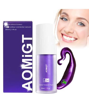 Teeth whitening tooth paste toothpaste white teeth purple toothpaste lightening yellow teeth and white teeth color correction serum teeth tooth whitening toothpaste tooth stain removal whitening