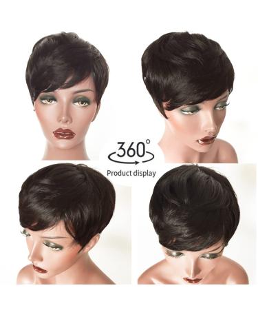 HOTKIS Human Hair Short Pixie Cut Wig for Black Women - Brazilian Virgin Hair (Natural) - Buy Online on GoSupps.com