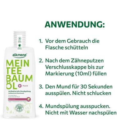 Buy Alkmene Tea Tree Oil Antibacterial Mouthwash 500ml | Best International Shipping & Natural Oral Care - Buy Online on GoSupps.com
