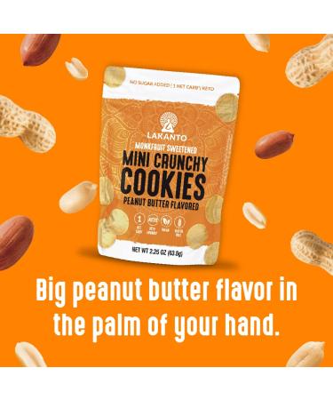 Lakanto Mini Crunchy Cookies - Monk Fruit Sweetened, Vegan, Keto Friendly Snack (Peanut Butter, Pack of 6) - Buy Online on GoSupps.com