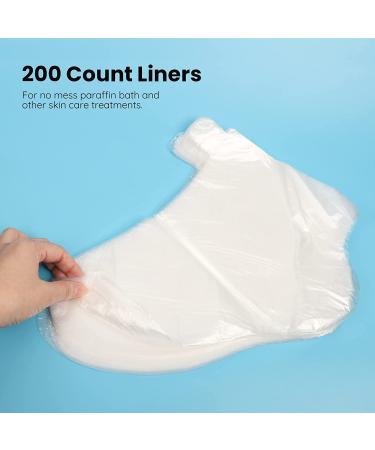 Segbeauty Paraffin Wax Liners for Foot - 200 Count Plastic Bags for Hot Wax Therapy with 200 Closure Stickers - Compatible with Therabath Paraffin Wax Machine - Buy Online on GoSupps.com