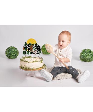 Bigfoot Cake Topper for Boys Girls Kids Men Sasquatch Crossing Party Supplies Camping Jungle Theme Party Decorations Big Foot Monster Ape Birthday Cake Decorations - Buy Online on GoSupps.com
