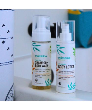 Mambino Organics Happy Time Bath Set - Vegan Shampoo Body Wash & Lotion | Cruelty-Free International Shipping - Buy Online on GoSupps.com