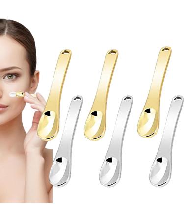 Cosmetic Scoop Cream Spoon 6 Reusable Face Scoops | Metal Cosmetic Applicator for Creams Lotions Moisturizers Beauty Accessories - Buy Online on GoSupps.com