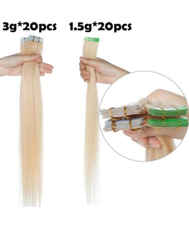 16" Tape in Hair Extensions Human Hair Thick #1B Natural Black (60g) - Buy Online on GoSupps.com