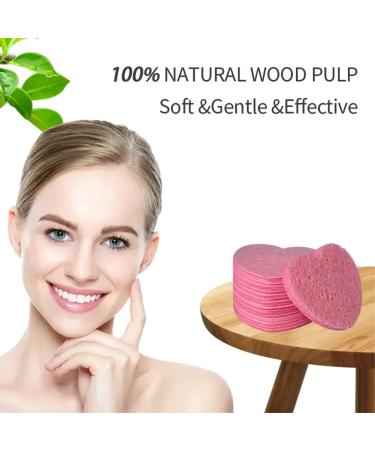 Compressed Cosmetic Spa Facial Sponges Heart Shaped Cleansing Wood Pulp - Buy Online on GoSupps.com