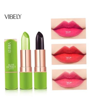 Vibely Aloe Vera Lipstick Set - Long Lasting Moisturizing Lip Balm - Color Changing Lip Gloss - 3PCS - Buy Online on GoSupps.com