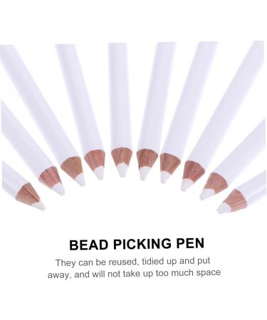 Ipetboom 30pcs Absorb White Pencil Nail Gems Nail Art Pencil White Nail Dotting Pencil Picking Tools Drilling - Buy Online on GoSupps.com