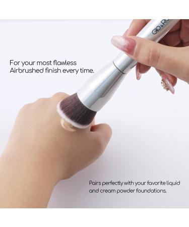 Premium Angled Flat Top Kabuki Foundation Brush for Liquid Cream Powder Makeup - G01A - Buy Online on GoSupps.com