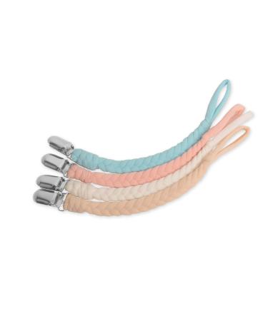 EXQUILEG 4Pcs Pacifier Strap | Baby Pacifier Chain Clips with Stainless Steel Clamps | Cotton Clips for Unisex Babies | Secure & Stylish Baby Accessories - Buy Online on GoSupps.com