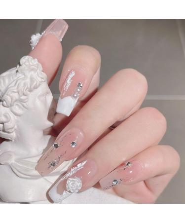 3D Flower Nail Charms 200 Pcs White Black Clear Acrylic Camellia Nail Art Charms Rose Butterfly Nail Rhinestones Gems Jewelry with Mini Caviar Beads Pearls (White+Black+Clear) - Buy Online on GoSupps.com