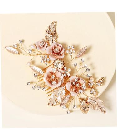SKISUNO Flower Leaf Comb Wedding Hair Accessories Bridal Hair Accessories Wedding Hair Comb Flower Bridal Hair Comb Crystal Bridal Hair Comb Headgear Rhinestones Bride Alloy Rhinestone - Buy Online on GoSupps.com
