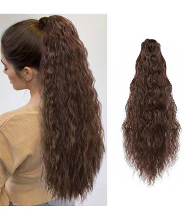 Long Wavy Drawstring Ponytail Extension Ponytail Extension Braid Ponytail Hair Extensions Hairpiece Ponytail Extension Long Hair Extension Afro Braid Long Brown Wavy Curly Ponytail 55CM - Buy Online on GoSupps.com