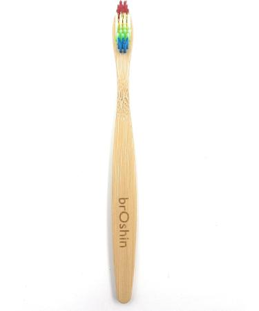 Broshin Bamboo Toothbrush 10 Pack - Eco-Friendly Biodegradable & Compostable with Soft Bristles | International Shipping Available - Buy Online on GoSupps.com