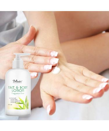 Deluvia Moisturizing Body & Face Lotion - 8oz Organic Aloe Vera Shea Butter Jojoba Oil Vitamin E & B5 - Daily Hydration for All Skin Types - Buy Online on GoSupps.com