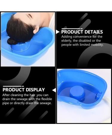 ToddMomy Shampoo Basin for Bed Hair Washing | Retractable Hose & Plastic Compartment - Ideal for Disabled Pregnant Women Seniors & Kids - Blue - Buy Online on GoSupps.com