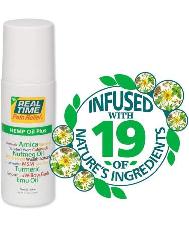 Real Time Pain Relief Hemp Oil Plus 3oz. Roll On - Fast-Acting Relief | Natural Ingredients - Buy Online on GoSupps.com