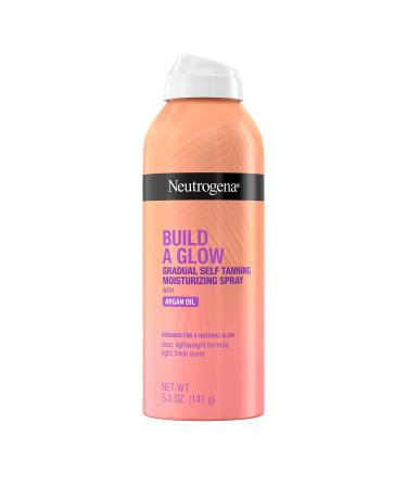 Neutrogena Build-A-Glow Gradual Self-Tanning Moisturizing Spray  with Argan Oil  Designed for Natural Hydrated Glow  Tan  Bronze Tan  5 oz