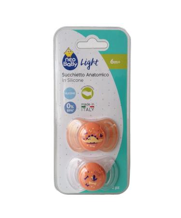 Neobaby Light Anatomical Silicone Pacifier 6M+ 1 Pack of 2 Pacifiers
