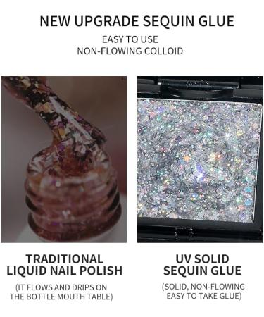 3g/Bottle Non-Flowing Solid Glitter Gel Polishing UV Nail Polish Glue Painting Manicure Gel Paste Japanese-Style Glue Sequins - (Color: GJ0093-01) - Buy Online on GoSupps.com