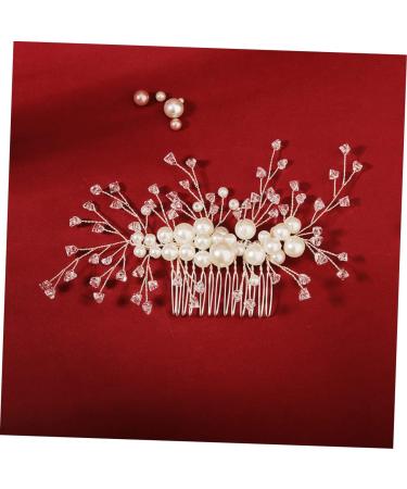 FRCOLOR Wedding headpieces for wedding wire side Comb wedding side headpiece side Comb Rhinestone Clip Comb Leaf Crystal Hair Comb Leaf Hair Comb hair crystal clip pearl Crystal - Buy Online on GoSupps.com