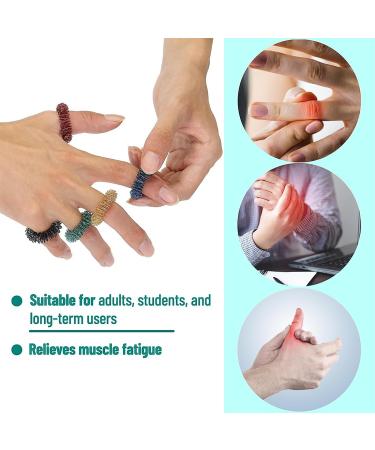 40-Piece Acupressure Ring Set - Spiky Sensory Finger Massage Rings in 8 Colors | Noiseless Relaxation for Adults - Buy Online on GoSupps.com