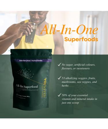 Greens Superfood Powder - Younited All-In Superfood Greens Powder with 53 Premium Organic Food Ingredients| Ultimate Vegetable Powder Alternative | Loaded with Phytonutrients (30 Servings) Elderberry Acai - Buy Online on GoSupps.com
