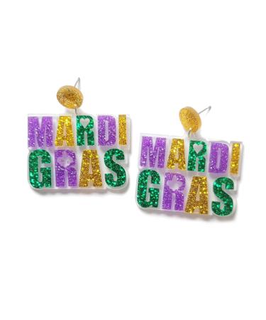 Feylie von Ohrringen creative acrylic earring festival carnival gift woman statement trailer dangle earring glitter letter earrings decor