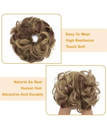 Messy Bun Hair Piece Updo Scrunchie Extension Ponytail Hair Accessory Light Brown Mix Ash Blonde | 1 PC - Buy Online on GoSupps.com