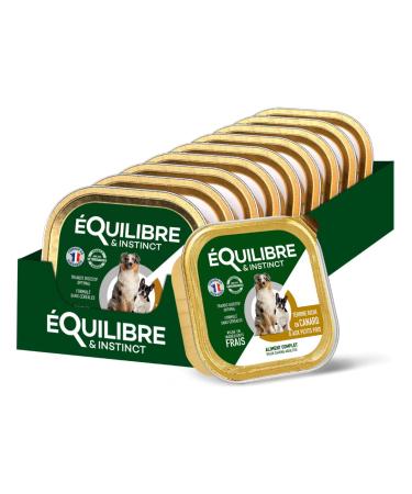 EQUILIBRE & INSTINCT - Adult Dog - Duck Wet Food Pate - Optimal Digestive Transit - Complete Recipe Formulated with Veterinarians - 9x300g - Made in France