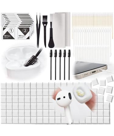 NAYZWOK 278Pcs for Airpod Cleaning Kits, iPhone Cleaning Kit for Charging Port and Speakers, Earpods Cleaner Kit for Airpod Pro, Earphone, Galaxy Buds, Phone Cleaning Kit, Earbud Cleaning Putty Black and White Cleaning Kits