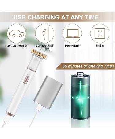 Hicdaw 5 in 1 Electric Razor for Women - Bikini Trimmer, Pubic Hair Shaver, Face & Body Groomer - Nose Hair Trimmer Included (White A) - Buy Online on GoSupps.com
