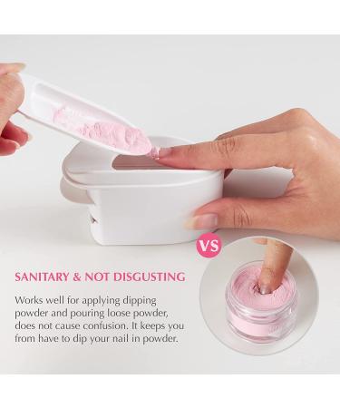 Unibouti Dip Powder Recycling System & French Tip Tray 2-in-1 | Big Size | Mess-Free | Nail Glitter Saver Holder & French Nail Art Smile Line Mold Kit - White - Buy Online on GoSupps.com