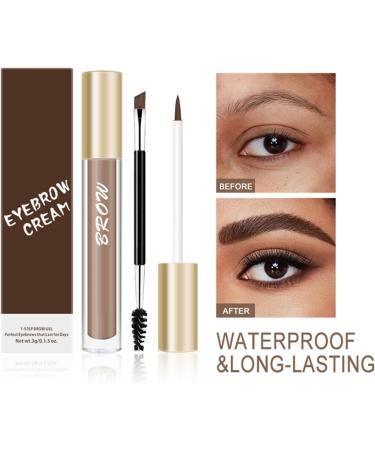 2PCS Eyebrow Cream Eyebrow Stamp Stencil Kit Natural waterproof make-up No colour loss No smudging (01#Chocolate brown) - Buy Online on GoSupps.com